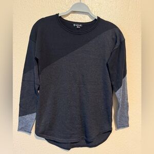 SMARTWOOL Sweater Colorblock Merino Wool Gray Black Size XS